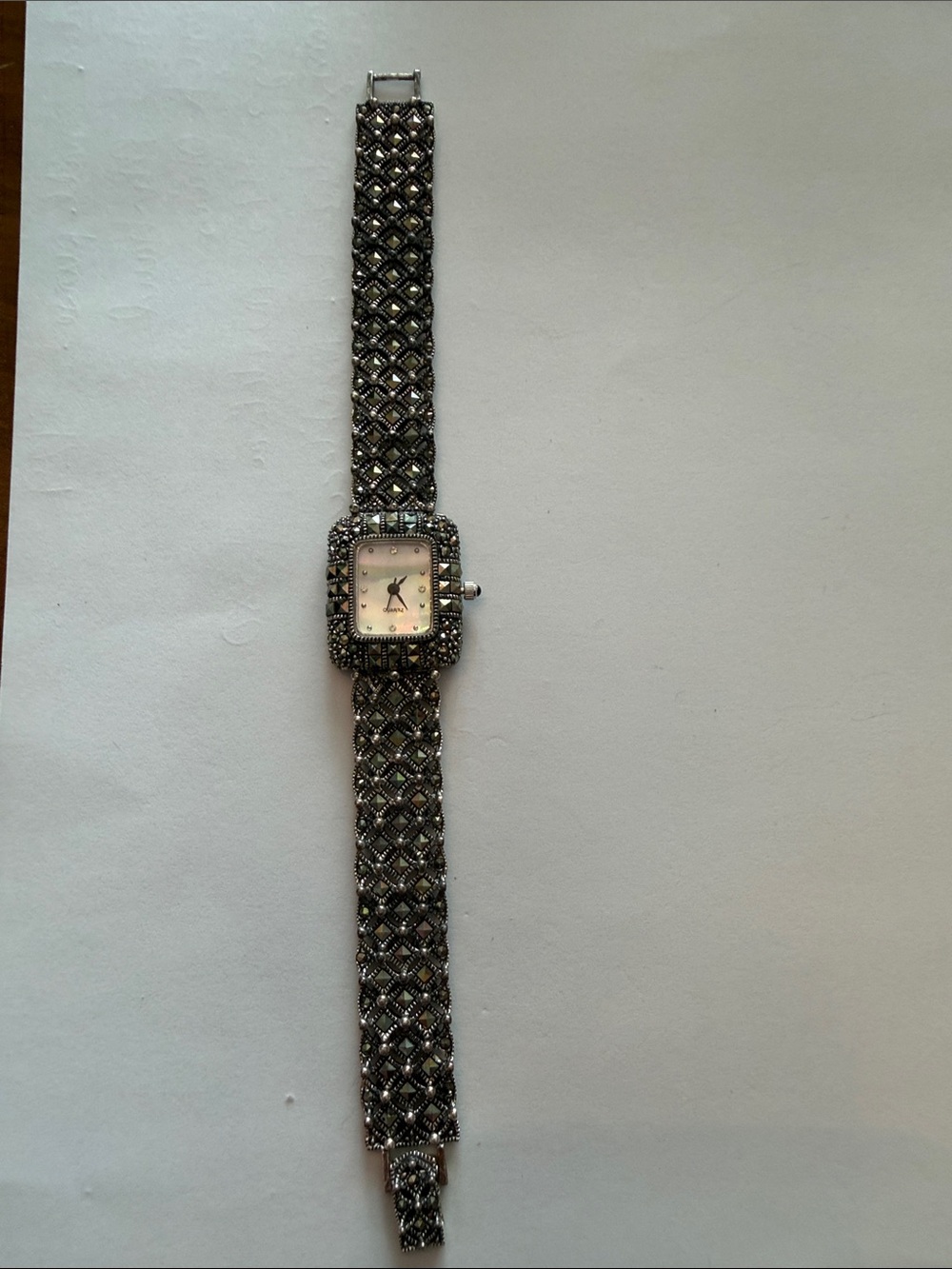 Silver-Tone Crystal Mesh Bracelet Watch - Women Accessories